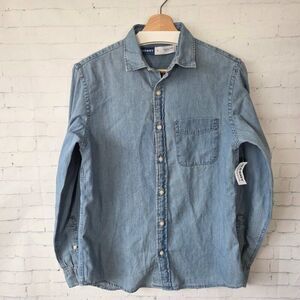 Old Navy Everyday Shirt Size S Chambray Regular Fit Button Up Academia Preppy